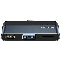 Переходник HUB Usams US-SJ491 Type-C Mini Hub (Type-C + USB + Micro SD) SND