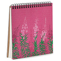 Блокнот Sketchbook (квадрат) Цветы на розовом фоне