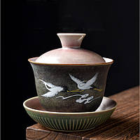 Гайвань журавли ёмкость 250 мл. посуда для чайной церемонии используется в китайской чайной традиции