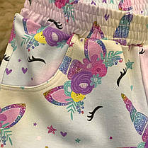 Костюм для дівчинки футболка і шорти райдужні єдиноріжки Five Stars 10795-10804-128р, фото 5