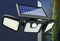 Уличный тройной фонарь с датчиком движения на солнечной батарее ДТ