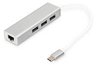 Digitus Концентратор USB-C - USB 3.0 3 Port Hub + Gigabit Ethernet Купи И Tochka