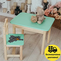 Маленький стол и стул для обучения и игр детей, Детский стол с дополнительным ящиком и стульчиком для удобства