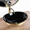 Умивальник (раковина) REA SOFIA BRUSHED GOLD BLACK накладний *, фото 3