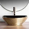 Умивальник (раковина) REA SOFIA BRUSHED GOLD BLACK накладний *, фото 4