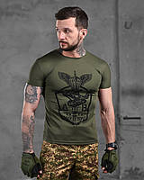 Тактическая футболка олива ДШВ потоотводящая, Военная футболка ДШВ олива coolmax Military Wars