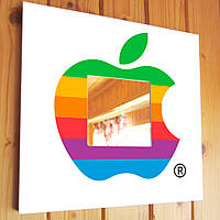 Зеркало "Логотип Apple" стильное дизайнерское украшение интерьера для спальни, дома, офиса, магазина, подарок