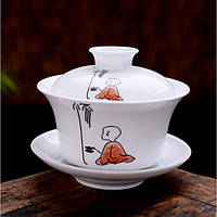 Гайвань калиграфия монаха ёмкость 200 мл. посуда для чайной церемонии используется в китайской чайной традиции