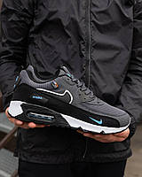 Чоловічі кросівки Nike Air Max 90 Grey Blue, найк еір макс 90 сірі з чорним