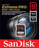 SanDisk Карта памяти SD 32GB C10 UHS-I U3 R100/W90MB/s Extreme Pro V30 Купи И Tochka