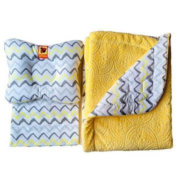 Набір МС 110612-10 "Bed Set Newborn" Сонечко жовте: подушка, ковдра, простирадло (2) "Масік"