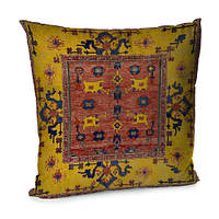 Подушка для дивана 45х45 см Жовто-червоний перський візерунок