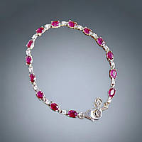 Серебряный женский браслет с рубином SIlverStore 17-20 размер