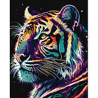 Картина за номерами "Фантастичний тигр" KHO6527 з фарбами металік 40х50 см mn