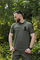 Мужская штурмовая поло футболка олива качественная легкая летняя футболка под шевроны для ВСУ