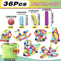 Магнітний конструктор 36 деталей, магнітні блоки