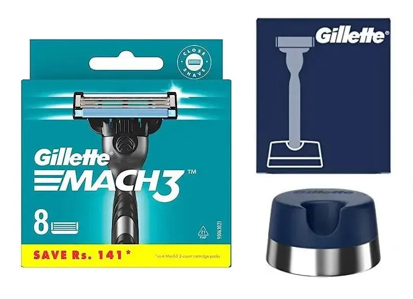 Змінні касети Gillette Mach3 Original (8 шт) + оригінальний тримач Mach 3