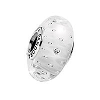 Срібний шарм на браслет Пандора "Білий муроно" 791617CZ