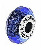 Срібна намистина на браслет Пандора  "Синє мурано" 791646