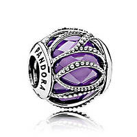 Срібна намистина на браслет Пандора  "Фіолетовое мурано" 791968ACZ