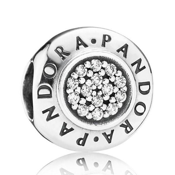 Срібний шарм на браслет Пандора (Супер шоп) "Логомнія" 791414CZ