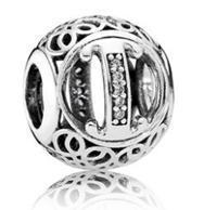 Срібний шарм на браслет Пандора (Супер шоп) «Буква I» 791853CZ