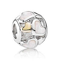 Срібний шарм на браслет Пандора "Ажурні яскраві серця"