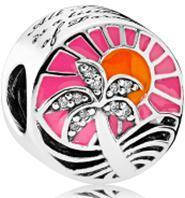 Срібна намистина на браслет Пандора  "Тропічний захід сонця" 792116ENMX