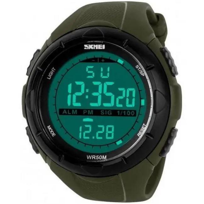 Чоловічий годинник Skmei 1025AG Army Green, наручний годинник протиударний, фото 1