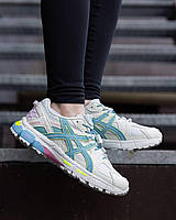 Женские кроссовки Asics Gel Kahana 8 White Blue, Асикс кахана 8, бело-голубые беговые кроссовки