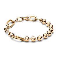 Срібний браслет з ланками та металевими намистинами Пандора Мі