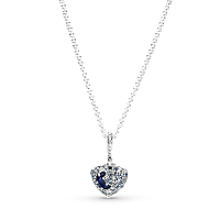 Срібне намисто  "Блискучий синій місяць і зорі" 399232C01