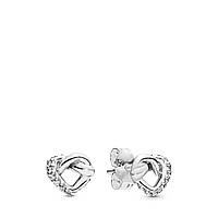 Срібні сережки "Сплетені серця" 298019CZ