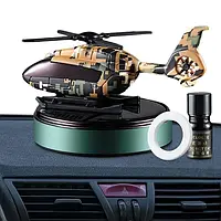 Автомобильный ароматизатор вертолет в авто с крутящим пропеллером на солнечной панели цвет камуфляж PIXEL