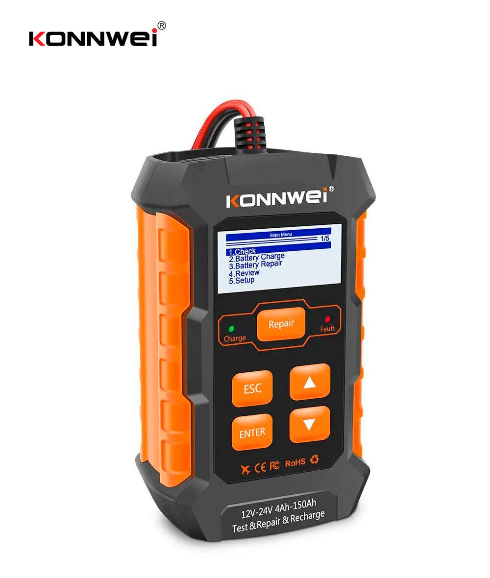 Konnwei KW520 тестер АКБ та генератора 12В-24В (10А-5А) | Автомобільна зарядка, фото 1