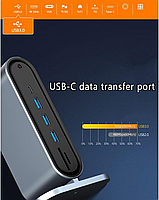 Хаб Док станція Deepfox-2201 12 в 1 USB Type-C концентратор для ноутбука 12 портів, фото 5