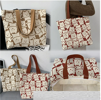 Сумочка жіноча прямокутна тканинна шопер 38*42 см принт Kay