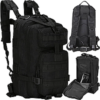 Тактический военный рюкзак для выживания 38 л черный TRIZAND 8919 MM-s