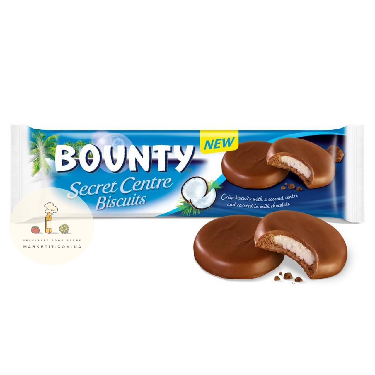 Печиво Bounty Secret Centre Biscuits, з кокосом 132 г., фото 1