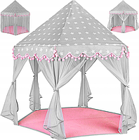 Палатка детская игровая серо-розовая Kruzzel (Польша) MM-s