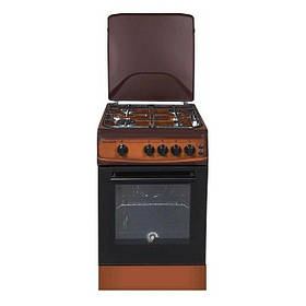 Плита газова 4 конфорки з підсвічуванням в духовці та повним газ-контролем MILANO ML50 G2/01 коричнева