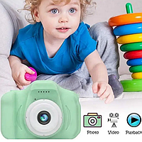 Детская фотокамера с дисплеем и видеозаписью, цифровой детский фотоаппарат, зеленый HG-81