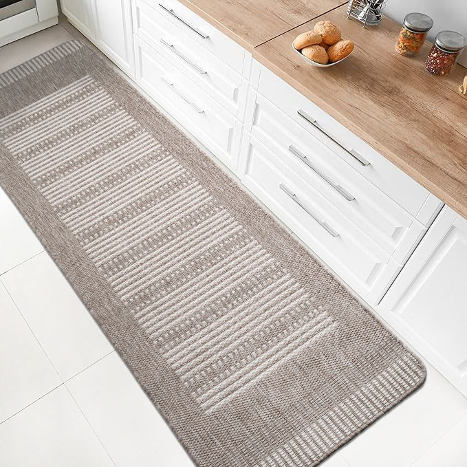 Безворсовий Килим на Гумовій основі на Кухню Kitchen 19245111 Кавовий 67х200 см