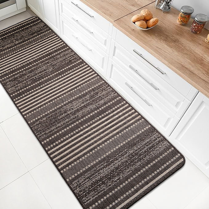 Безворсовий Килим на Гумовій основі на Кухню Kitchen 1924691 Коричневий 67х200 см