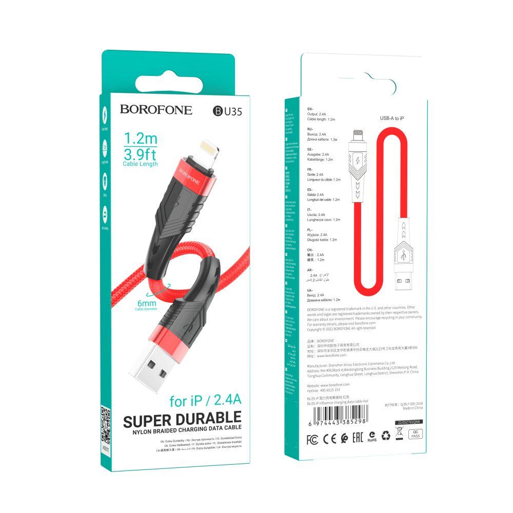 DR USB Borofone BU35 Lightning 1,2m Колір Чорний