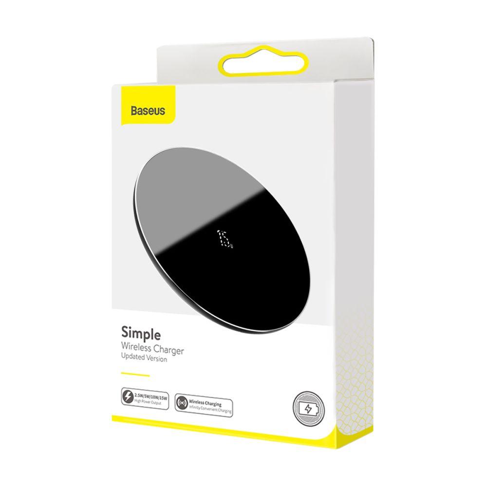 DR Бездротовий Зарядний пристрій Baseus Wireless Charger 15 W (Upgraded Edition) WXJK-B Колір Чорний, 01