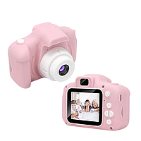 Детская фотокамера с дисплеем и видеозаписью, цифровой детский фотоаппарат, розовый HG-81