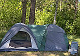 Тандемні намети Палатка для кемпінгу 4-місний Шатер-кухня зелена, фото 5
