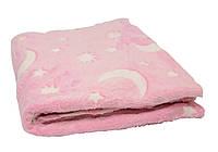Плед-покрывало 150х180 см светящееся в темноте детский Magic Blanket Розовый