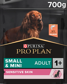 Purina Pro Plan Dog Adult Small & Mini Sensitive Skin корм для собак з ЛОСОСЕМ , 700г